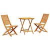 vidaXL Conjunto de Bistro Plegable 3 uds. Marr&oacute;n
