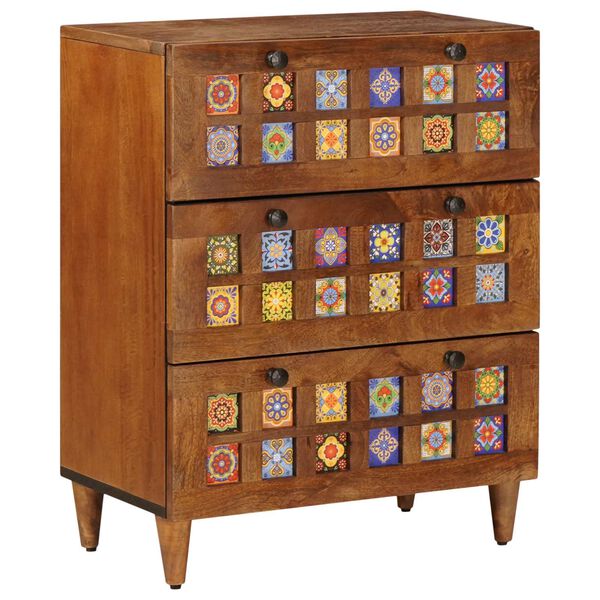 vidaXL Aparador Nogal 60 x 33,5 x 75 cm Madera de mango maciza