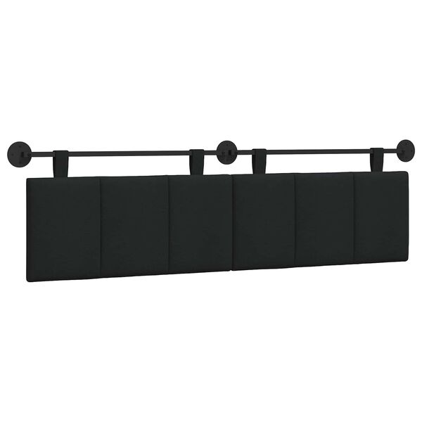 vidaXL Cabecera Colgante Rayado Negro 190 x 55 x 5 cm tela