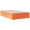 vidaXL Cama con colch&oacute;n madera maciza de pino marr&oacute;n cera 120x200 cm