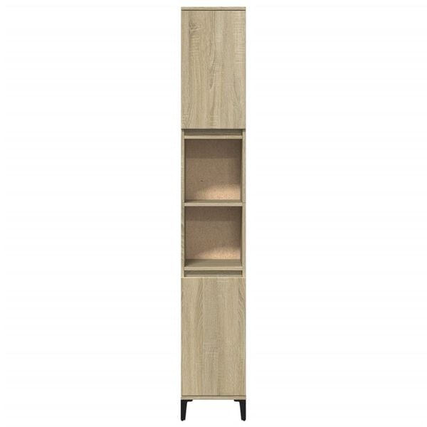 vidaXL Armario de ba&ntilde;o madera contrachapada roble Sonoma 30x30x190 cm