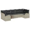 vidaXL Conjunto de sof&aacute; de jard&iacute;n 7 pcs Gris Claro Rattan de Poli&eacute;ster