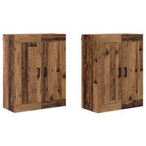 vidaXL Mueble de pared 2 pcs Madera vieja 69,5 x 34 x 90 cm