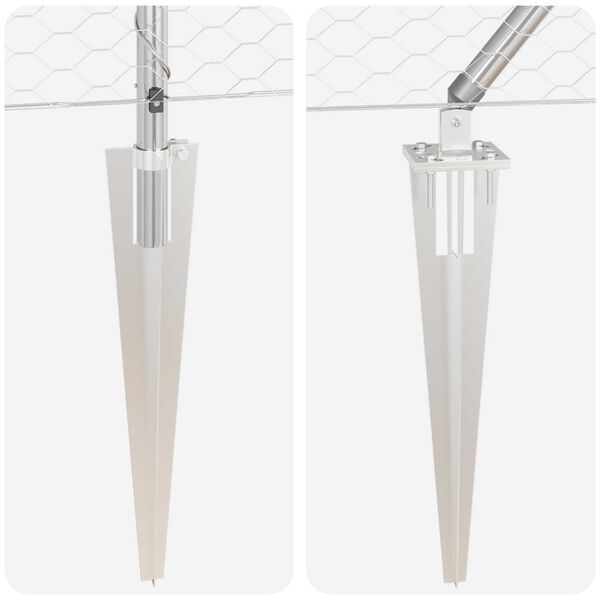 vidaXL Poste de Valla Plateado 100 x 0,8 m (malla de 36 mm) Acero