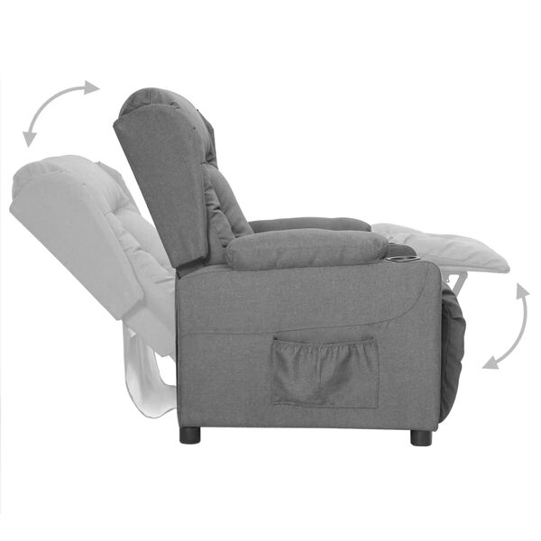 vidaXL Sillón reclinable de tela gris claro