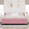 vidaXL Cama tipo Box Spring con colch&oacute;n Rosa 200 x 200 cm Terciopelo