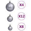 vidaXL Juego de bolas de Navidad 111 pzas poliestireno blanco y gris
