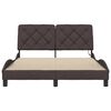vidaXL Estructura cama con LED sin colch&oacute;n marr&oacute;n oscuro 140x190 cm