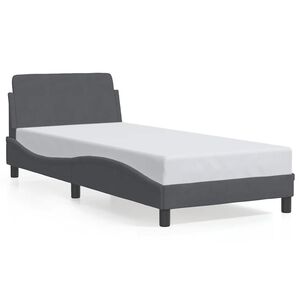 vidaXL Estructura de cama Dover terciopelo gris oscuro 90x200 cm