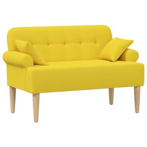 vidaXL Sof&aacute; amoroso con botones acolchados Amarillo Claro Tela