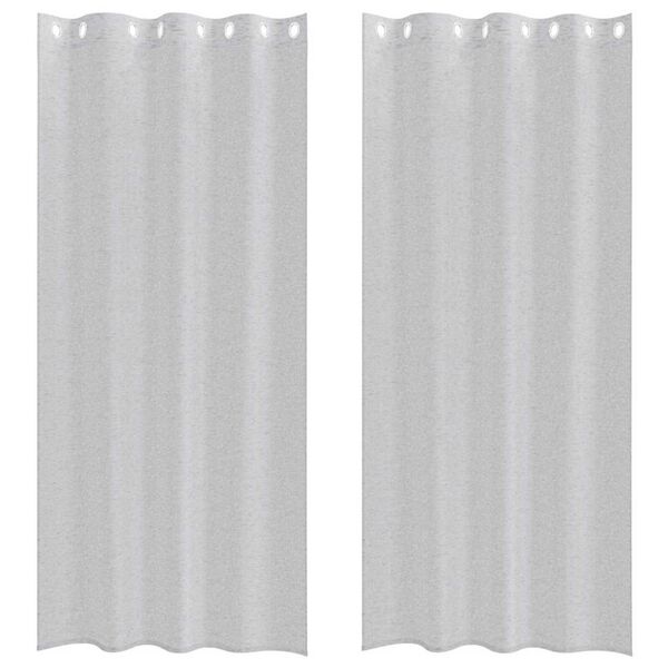 vidaXL Cortina de Voil&eacute; 2 pcs Gris Claro 245 x 140 cm Poli&eacute;ster