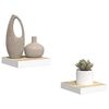 vidaXL Estante flotante pared 2 uds MDF roble y blanco 23x23,5x3,8 cm