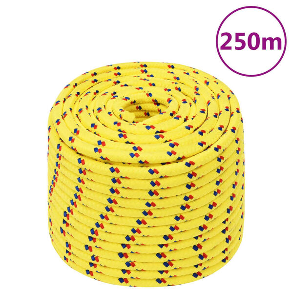 vidaXL Cuerda de barco polipropileno amarillo 14 mm 250 m