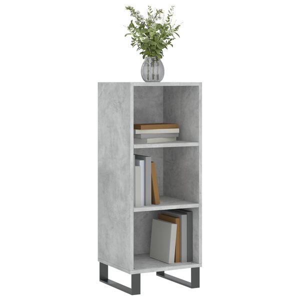 vidaXL Aparador de madera de ingenier&iacute;a gris hormig&oacute;n 34,5x32,5x90 cm