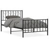 vidaXL Estructura cama sin colchón con estribo metal negro 100x200 cm