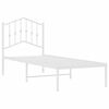 vidaXL Estructura cama sin colch&oacute;n con cabecero metal blanco 75x190 cm
