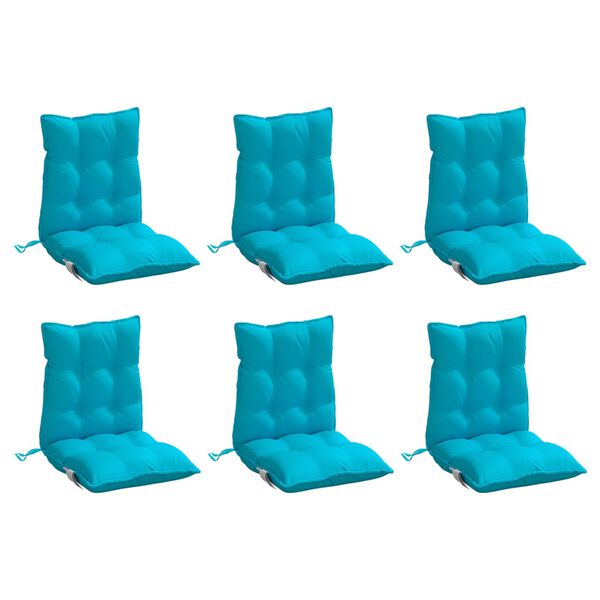 vidaXL Cojines para silla con respaldo bajo 6 uds tela Oxford turquesa