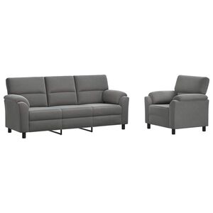 vidaXL Juego de Sof&aacute; 2 pcs Gris oscuro Terciopelo