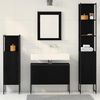 vidaXL Juego de muebles de ba&ntilde;o 4 pcs Negro Madera de ingenier&iacute;a