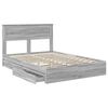 vidaXL Cama con almacenamiento con cabecera Gris Sonoma 140 x 200 cm
