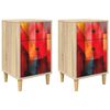 vidaXL Mesa de noche HEESCH 2 uds. Roble Sonoma 36 x 33 x 60 cm