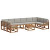 vidaXL Conjunto de sof&aacute;s de exterior 11 uds. Gris Natural y Claro