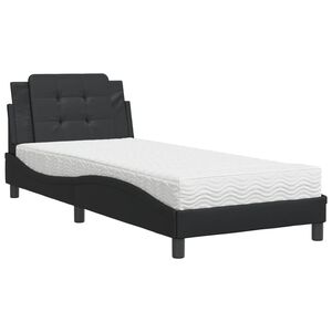 vidaXL Estructura de cama sin colchón Zadar cuero sintético negro 80x200 cm