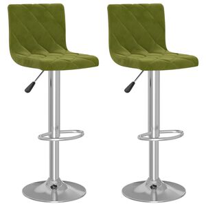 vidaXL Taburetes de cocina 2 uds terciopelo verde claro
