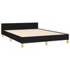 vidaXL Cama sin colch&oacute;n tela negro 140x190 cm