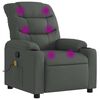 vidaXL Sill&oacute;n reclinable de masaje con tapicer&iacute;a gris oscuro