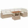 vidaXL Conjunto de sof&aacute; de jard&iacute;n 7 uds. Beige Polirat&aacute;n