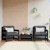 vidaXL Sillones de jardín con cojines 2 uds madera maciza pino negro