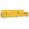 vidaXL Sof&aacute; cama de 2 plazas con dos almohadas tela color amarillo