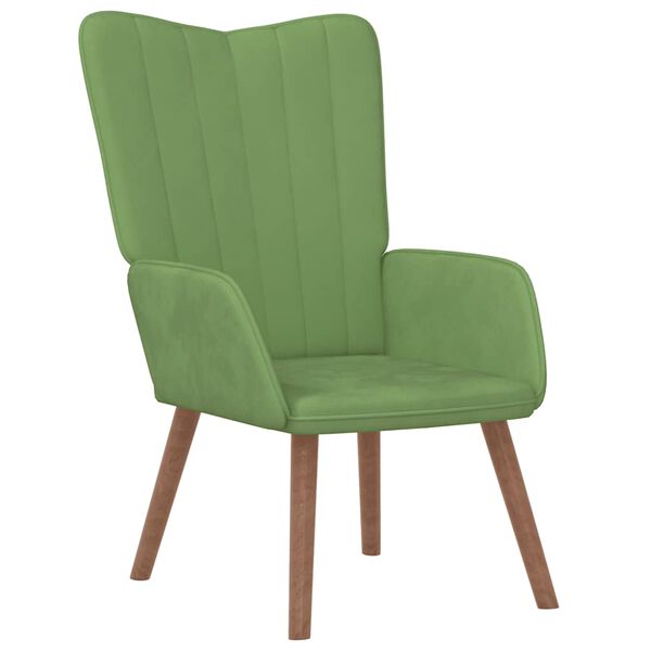 vidaXL Sill&oacute;n de relax de terciopelo verde claro