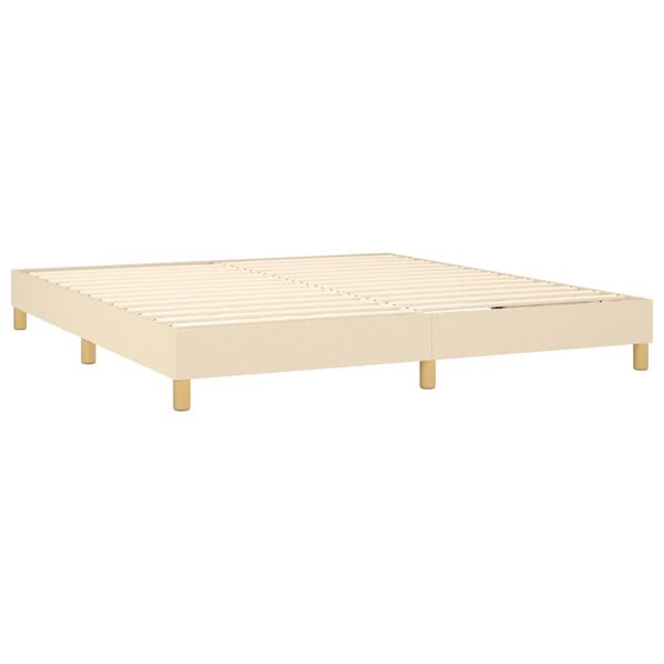 vidaXL Cama box spring con colch&oacute;n tela color crema 180x200 cm