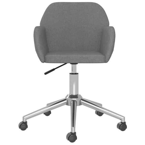 vidaXL Silla de oficina giratoria de tela gris claro