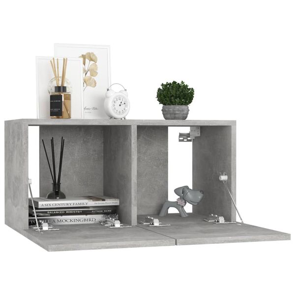 vidaXL Set de muebles de salón 10 pzas madera ingeniería gris hormigón