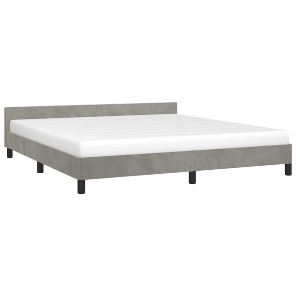 vidaXL Estructura de cama sin colch&oacute;n terciopelo gris claro 160x200 cm