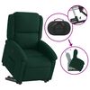 vidaXL Sill&oacute;n reclinable elevable terciopelo verde oscuro