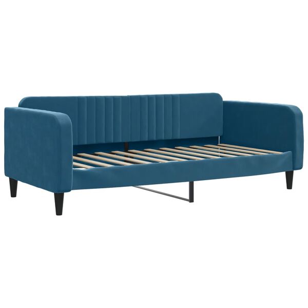 vidaXL Sof&aacute; cama sin colch&oacute;n terciopelo azul 90x200 cm
