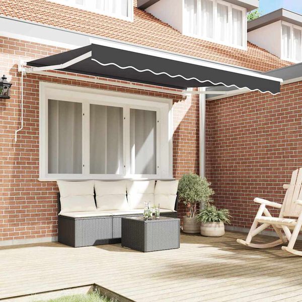 vidaXL Toldo Retr&aacute;ctil Manual Antracita 300 x 200 cm Poli&eacute;ster y metal