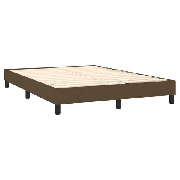vidaXL Estructura de cama con somier tela marrón oscuro 140x200 cm