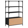 vidaXL Librer&iacute;a de 3 estantes madera ingenier&iacute;a negro 70x30x109,5 cm