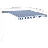 vidaXL Toldo manual retr&aacute;ctil con LED azul y blanco 3x2,5 m