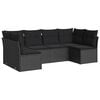 vidaXL Set de sof&aacute;s de jard&iacute;n 6 piezas y cojines rat&aacute;n sint&eacute;tico negro