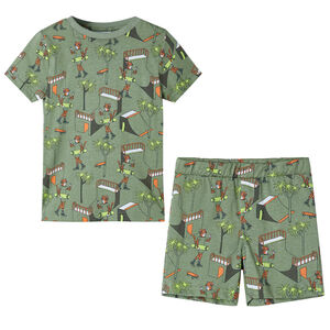 Pijama de manga corta infantil caqui claro 116