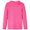 Camiseta infantil manga larga de punto el&aacute;stico rosa brillante 92