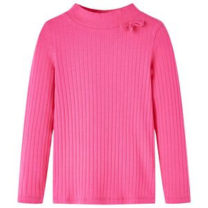 Camiseta infantil manga larga de punto el&aacute;stico rosa brillante 92