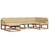 vidaXL Conjunto de sof&aacute;s de exterior con coj&iacute;n 6 pcs Natural y Beige