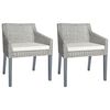 vidaXL Sillas de comedor con cojines 2 unidades rat&aacute;n natural gris
